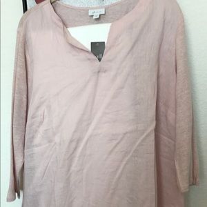 J Jill pink linen shirt